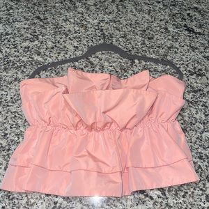 Zara strapless pink ruffle top. Size M. Originally $50!